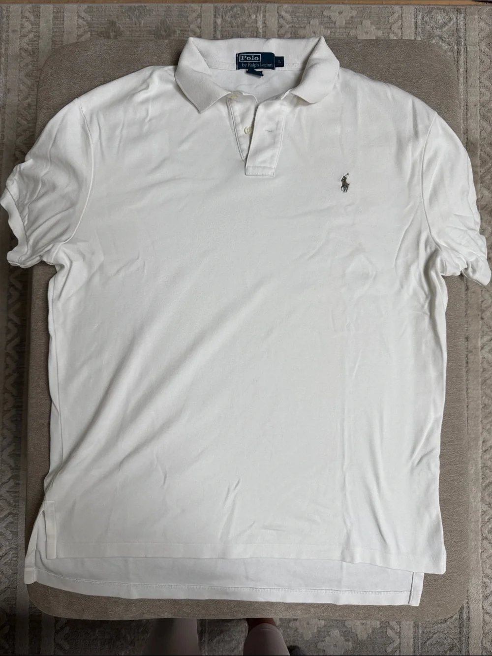 Polo by Ralph Lauren White Men's Polo Shirt with Embroidered Pony